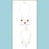 Earrings & Necklace Jewelry Sets 2Sets Fashion Butterfly Temperament Set Gifts Earring For Women Wedding Bridal Party Jewelery Drop Delivery