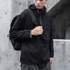 Sommar Snabbtorkande Jacka Män Tunn Pullover Hooded Windbreaker Workout Sport Coat Fashion Loose Big Pocket Ytterkläder Man 210909