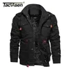 TACVASEN Militaire Épaissir Veste Polaire Hommes Hiver Casual Veste À Capuche Manteau Pilote Cargo Coton Vestes Coupe-Vent Parka Homme 211217