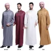Muzułmańskie Saudyjskie Robe Thobe Dishdasha Thoub Islamska Modlitwa Abaya Arabski Kaftan Długi Rękaw Dress Jubba Odzież Bliski Wschód nowy