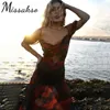 Missakso Fashion Print Slash Neck Dress Holiday Party Summer Women Red Elegant Backless Spaghetti Strap Maxi Dresses 210625