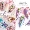 1 Kutu Glitter 3D Rhinestones AB Düz Geri Parlak Taşlar Nail Art Süslemeleri Karışık Boyutu Çivi Taşlar Kristal Strass Accessoires