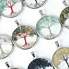 Tree of Life Natural Stone Necklace Pendant Crystal Tiger Eye Round Glass Terrarium Necklaces for Women Children Fashion Jewelry Will and Sandy