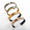 Fashion Punk Rock Four Color Leather Bracelets Men's Cuff Bangles Vintage Gold Color Stainless Steel Charm Jewelry Accessories Q0719
