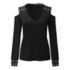 Women's T-Shirt Women 2021 Sell Lace Long Sleeve Deep V Neck Tops Casual Pullover Tee Shirt Female Print Tunic Sexy With Pearls