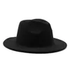 Mulheres de lã homens vintage feltro fedoras preto / verde larga brim top bonés jazz bonés europeu americano redondo tampões de bowler panam