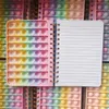 NEW!!! 18 Styles Tie Dye Rainbow Fidget Spiral Notebook A5 Push Bubble Cover Notebooks School Stationery Kids Girls Boys Christmas Gift Toys DHL Fast