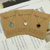 Romantic Sweet Cute Colorful Heart Shape Pendant Link Chain Necklaces for Women Girls Wedding Engagement Accessories Jewelry