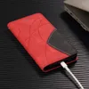 Plånbokstelefonfodral för iPhone 14 13 12 11 Pro XR XS Max 7 8 Plus dubbla färgstygn PU -läder Flip Kickstand Cover Case med kortplatser