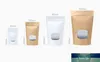 New 50pcs/lot White/Kraft Paper Small Window Bag Coffee Beans Nuts Tea Storage Package Bag Snack Biscuit Window Foil Gift Bags Factory price expert design Quality