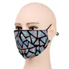 Mode Pailletten Designer Masker Glitter Borduurwerk Maskers met Filter Pocket Verstelbare Oorlussen Stofdicht Ademend Stoffen Mond Cover