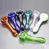 Pyrex Oil Burner Pipes Thick Smoking Hand spoon Pipe 4inch Tobacco Dry Herb For Bong Glass Bubbler
