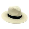 Chapéu panamá vintage feminino, chapéu de palha fedora para mulheres, verão, praia, viseira de sol, boné legal jazz trilby sombrero1586916