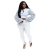 All White Gray Patchwork Sexy Club Vintage 2 Piece Outfits For Women Autumn e Stacked Long Sleeve Top Tunic Trousers Legging 210525