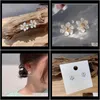 Drop dostawa 2021 Koreańska modna osobowość biżuterii pięciopetal kwiat biały małe eleganckie słodkie kolczyki stadnina jusr6