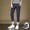 2019 Winter Men Warm Casual Pants Business Fashion Knitting Elasticity Slim Thick Trousers Male Brand Clothes 38 Y0927