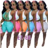 Mulheres Tracksuit Dois Peças Definir Designer Verão Tie-Tintura Padrão Impresso Roupa Casual Manga Curta T-shirt Shorts Sportswear 6 estilos