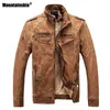 Mountainskin new outono inverno homens jaqueta aquecida pu faux jaqueta de couro casaco dos homens veludo Outerwear Mens marca marca SA417 Y1122