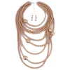 Frauen übertrieben mehrschichtige Perlen Perlen Halsketten Pullover Kette Zubehör Schlüsselbein Ohrring Anzüge Halskette Abgestufte Schlüsselbein Sautoir Schmuck Strand