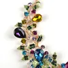 Set di gioielli con collana di diamanti Set di collana con orecchini a bottone con fiore di cristallo Set di collana di dichiarazione esagerata per donna in lega di moda