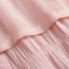 Vestido de Verão Mulheres Cute Rosa Rosa Vestido Ruched França Laço Backless Bandagem Vestido Moda Manga Curta Midi Robe 210520