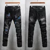 Anni '20 Jeans da uomo firmati da uomo di alta qualità Distressed Stile italiano Motociclista Pantaloni denim Rock Skinny Strappato buco striscia Famoso marchio Hip Hop Jean