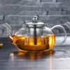 Чистый боросилитический стеклянный чайник с инфузором из нержавеющей стали Территическая стойкая свободная листья чайник чайник набор чайной программы 210813