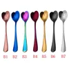 Stainless Steel Coffee Stirring Spoon Hollow Heart-Shaped Scoop Dessert Cake Ice Cream Spoons Kitchen Cafe Wedding Scoops T9I001776