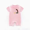 bambino Pagliaccetti in puro cotone Ragazzi ragazze designer stampa estate lusso a maniche corte e manica lunga tuta pagliaccetto neonato G0011