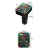 Car Kit MP3 Player Handsfree Talk Bluetooth Wireless 5.0 FM Transmitter USB Phone Charger Adapter With Colorful Ambient Light LED Display