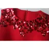 가을 봄 여성 드레스 스팽글 작은 옷장은 공간 코튼 조끼 드레스 레드 블랙 로즈 드레스 586H 210420