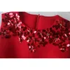 Herbst Frühling Frauen Kleid Pailletten Smallmal Attire Will Space Baumwolle Weste Kleider Rot Schwarz Rose Kleid 586H 210420