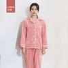 Pajamas Pajamas фланелевой пары с длинным рукавом мягкие твердые густые пижамы наборы женщин теплые мужские спячники ночной весной домашняя одежда 210524