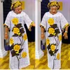 Abbigliamento etnico Abito lungo lungo bianco Abiti africani per le donne 2021 Abiti estivi Dashiki Sexy Scava fuori Boubou Robe Africaine Femme