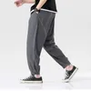 Summer New Loose Harem Joggers Casual Men's Thin Ice Comfortable Cool Casual AnkleLength Pants 4XL 5XL 210412