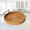 round rattan serving taca