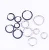 2pcs Black Silver 316L Stainless Steel Round Hoop Earrings Korean Cute Thick Circle Ear Punk Jewelry & Huggie