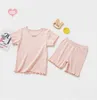 Kinder Kinder Pyjamas Mädchen Baumwolle Kleinkind PJS Sommer T-shirt und Hosen Lounge Anzüge Sets Nachtwäsche Nachtwäsche 211105