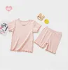 Barn barn pyjamas tjejer bomull toddler pjs sommar t-shirt och byxor lounge kostymer sätter sovkläder nattkläder 211105