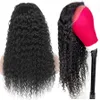 Mänskliga Virgin Hair Straight Lace Closure Front Wig 34 inches Body Water Natural Deep Wave Kinky Curly With Frontal Headband Paryk för svarta kvinnor Pre Plocked Wet och Wavy