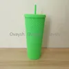 2021 Starbucks Double Pink Durian Laser Straw Cup 710ML Bicchieri Sirena Plastica Acqua fredda Tazze da caffè Tazza regalo