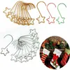 Stainless Steel Christmas Ornaments Hooks Star Shaped Small Ornament Hangers for ChristmasTree Xmas Holiday Decorations