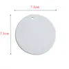 Christmas Sublimation Tile Hanging Pendent 3 Inches Ceramics Round Ornament Heat Transfer Coating Festival Decoration