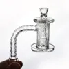 Quartz spinner banger conjunto de escultura profunda acessórios de fumar com 1 vidro terp pérola 1 carb tampa 1 cone de vidro articulação clara para tubulação de água bong