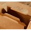 Present Wrap 10st White Kraft Paper Cake Box med handtag Transparent Window Mousse Cupcake Packaging Boxes Wedding Birthday Favor