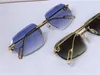 Sonnenbrille Frauen Vintage Piccadilly Unregelmäßige Eyewear 0115 Randlose Diamant Cut Linse Retro Mode Avantgarde Design UV400 Licht Farbdekor