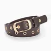 Woman Hollow Air Eye Belts Fashion Alloy Pin Buckle Thin Belts For Women Leather Leisure Belt For Jeans Designer Waistband G220301