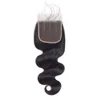 Peruvian 100 Virgin Human Hair Body Wave 55 Spetsstängning med 3 buntar Middle Three Parts Natural Color 4PCS1944332