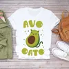 Kobiety 2020 Lato Ananas Akwarela Owoce Cute Cartoon Lady T-shirty Top T Shirt Damska Graficzna Koszulka Kobiet T-Shirt X0628