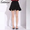 Ladies Chiffon Skirts Womens Summer High Waist A Line Mini Sexy Female Spliced Woman Pleated School 210514